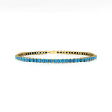 Swiss Blue Topaz Tennis Bracelet - 14k Rose Gold Gemstone Jewelry