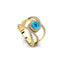 Solitaire Round Swiss Blue Topaz Cocktail Diamond Ring - GeumJewels