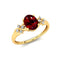 Criss Cross Diamond Ring with Oval Cut Garnet - GeumJewels