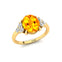Trio Diamond Engagement Ring with Oval Cut Citrine - GeumJewels