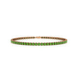 Natural Peridot Tennis Bracelet: 18k Rose Gold, Green Gemstone Jewelry