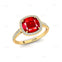 Halo Diamond Engagement Ring with Cushion Cut Ruby - GeumJewels