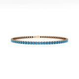 Swiss Blue Topaz Tennis Bracelet - 14k Rose Gold Gemstone Jewelry