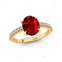 Oval Solitaire Ruby with Accent Diamonds Engagement Ring - GeumJewels