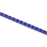 Natural Tanzanite 2mm Tennis Bracelet: 14k Rose Gold Bridal Jewelry