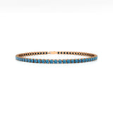 Natural London Blue Topaz Tennis Bracelet 14kt White Gold Dainty Jewelry