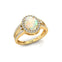 Solitaire Oval Opal Split Shank Diamond Engagement Ring - GeumJewels