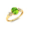 Criss Cross Diamond Ring with Oval Cut Peridot - GeumJewels