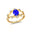 Flower Inspired Ring with Oval Shaped Tanzanite and Accent Diamonds - GeumJewels