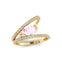 Fashionable V Shaped Diamond Ring with Pear Cut Morganite - GeumJewels