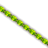 Peridot Tennis Bracelet 14k 18k Fine Yellow Gold Bridal Wedding Jewelry Engagement Gift For Mother - GeumJewels