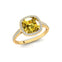 Halo Diamond Engagement Ring with Cushion Cut Yellow Sapphire - GeumJewels
