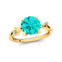 Criss Cross Nature Inspired Diamond Ring  with Round Paraiba Tourmaline - GeumJewels