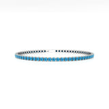 Swiss Blue Topaz Tennis Bracelet - 14k Rose Gold Gemstone Jewelry
