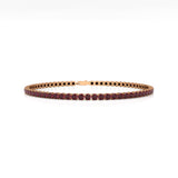 Rotes Granat-Tennisarmband: Brautschmuck aus 14k Roségold