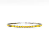 Yellow Sapphire Tennis Bracelet: 14k Gold Prong Set Fine Jewelry