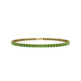 Natural Peridot Tennis Bracelet: 18k Rose Gold, Green Gemstone Jewelry