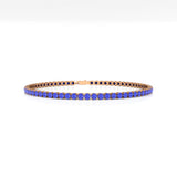 Natural Tanzanite 2mm Tennis Bracelet: 14k Rose Gold Bridal Jewelry