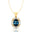 Vintage Style Oval Shaped London Blue Topaz Halo Set with Diamond Accents - GeumJewels