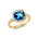Halo Diamond Engagement Ring with Cushion Cut London Blue Topaz - GeumJewels