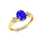 Criss Cross Diamond Ring with Oval Cut Tanzanite - GeumJewels
