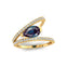 Fashionable V Shaped Diamond Ring with Pear Cut Alexandrite - GeumJewels