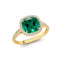 Halo Diamond Engagement Ring with Cushion Cut Emerald - GeumJewels