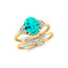 Paraiba Tourmaline Gold Ring With Stackable Diamond Band - GeumJewels
