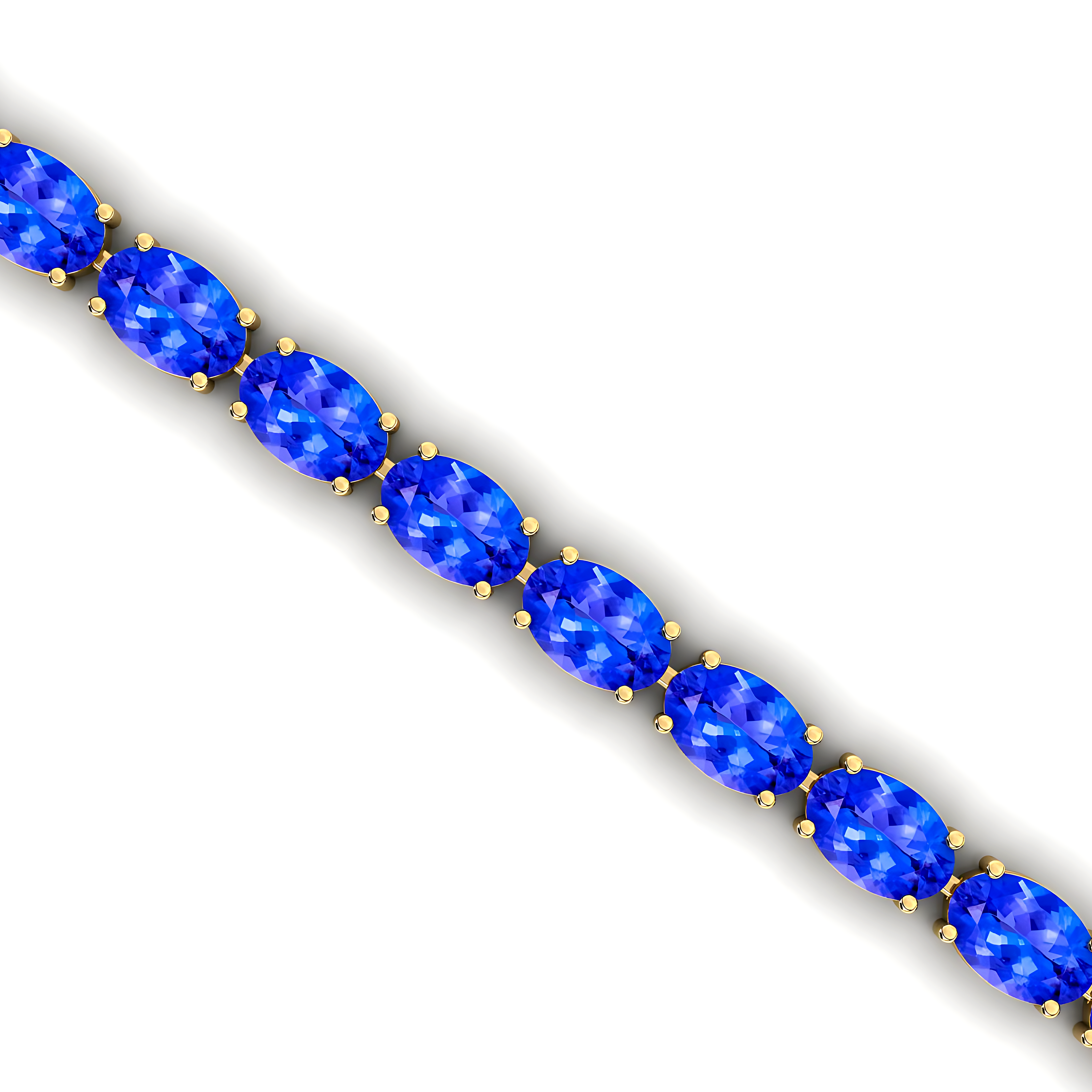 Natural Tanzanite Tennis Bracelet: 14k Yellow Gold Wedding Jewelry - GeumJewels
