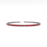 Pulsera de tenis de oro amarillo de 14 quilates con rubí rojo natural, joyas de piedra natal de julio para mujer