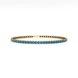 Swiss Blue Topaz Tennis Bracelet - 14k Rose Gold Gemstone Jewelry