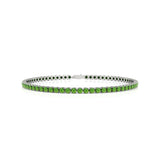 Natural Peridot Tennis Bracelet: 18k Rose Gold, Green Gemstone Jewelry