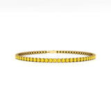 Yellow Sapphire Tennis Bracelet: 14k Gold Prong Set Fine Jewelry