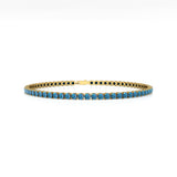 Natural London Blue Topaz Tennis Bracelet 14kt White Gold Dainty Jewelry