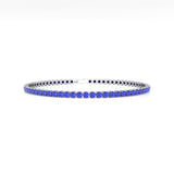 Natural Tanzanite 2mm Tennis Bracelet: 14k Rose Gold Bridal Jewelry