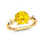 Criss Cross Nature Inspired Diamond Ring  with Round Yellow Sapphire - GeumJewels