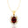 Vintage Style Oval Shaped Garnet Halo Set with Diamond Accents - GeumJewels