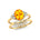 Citrine Solitaire Gold Ring With Stackable Diamond Band - GeumJewels
