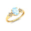 Criss Cross Diamond Ring with Oval Cut Aquamarine - GeumJewels