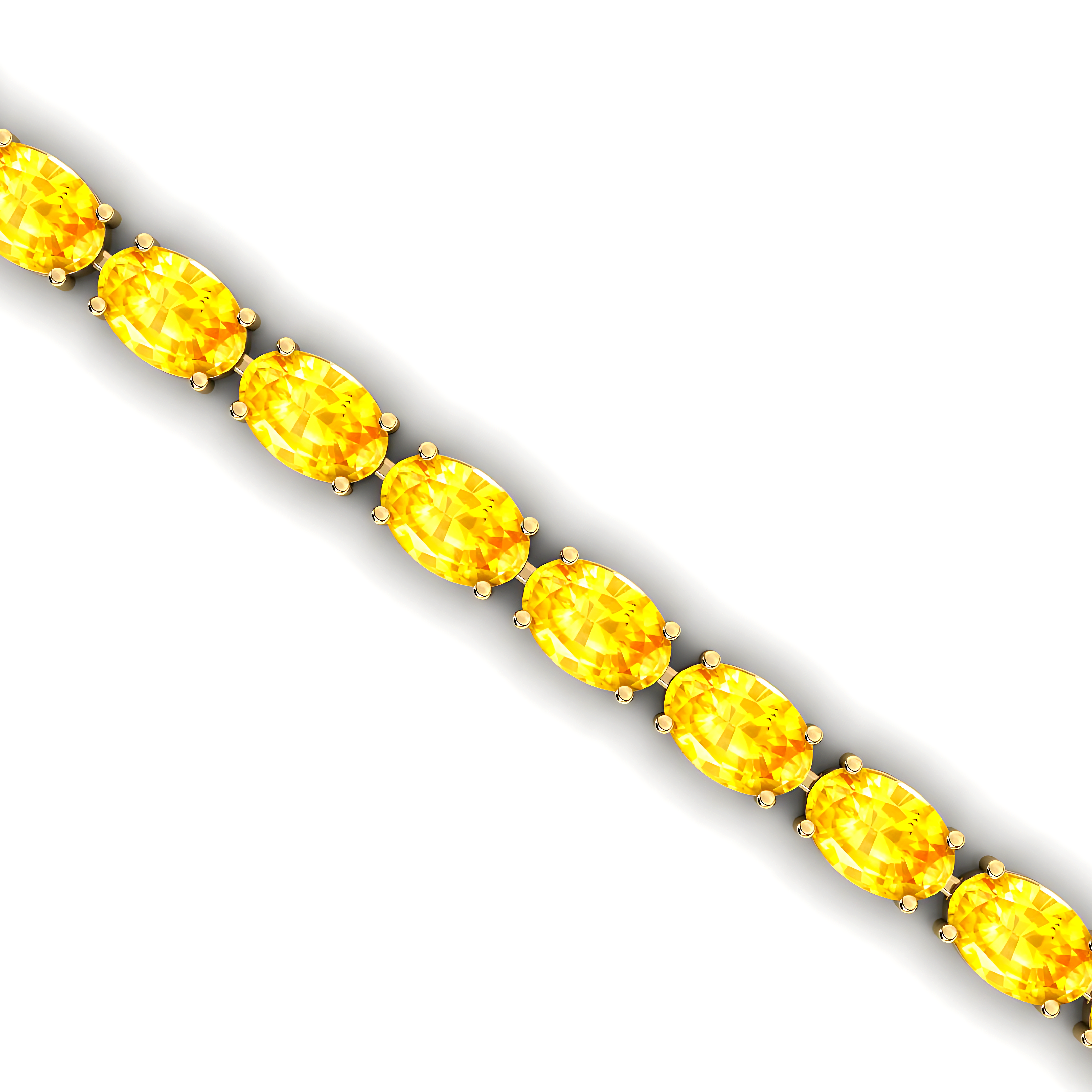 Yellow Sapphire Gold Tennis Bracelet - 14k 18k Solid Yellow Gold Green Gemstone Fine Bridal Wedding Jewelry Gift for Her - GeumJewels