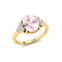 Trio Diamond Engagement Ring with Oval Cut Morganite - GeumJewels