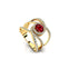 Solitaire Round Garnet Cocktail Diamond Ring - GeumJewels