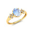 Criss Cross Diamond Ring with Oval Cut Moonstone - GeumJewels
