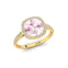 Halo Diamond Engagement Ring with Cushion Cut Morganite - GeumJewels