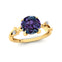Criss Cross Nature Inspired Diamond Ring  with Round Alexandrite - GeumJewels