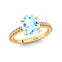 Oval Solitaire Aquamarine with Accent Diamonds Engagement Ring - GeumJewels