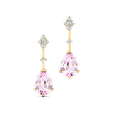 Teardrop Morganite Drop Earrings with Accent Diamonds