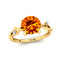 Criss Cross Nature Inspired Diamond Ring  with Round Citrine - GeumJewels