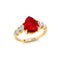 Pear Cut Ruby with Graduated Diamonds Ring - GeumJewels
