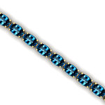 London Blue Topaz Tennis Bracelet: 14k Yellow Gold Bridal Jewelry - GeumJewels